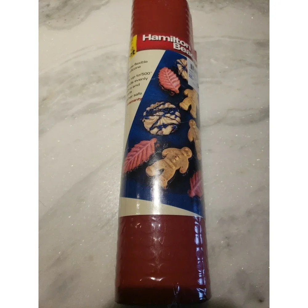 Hamilton Beach Professional Silicone Baking Mat 11x17 Red Non-Stick Sheet 500F